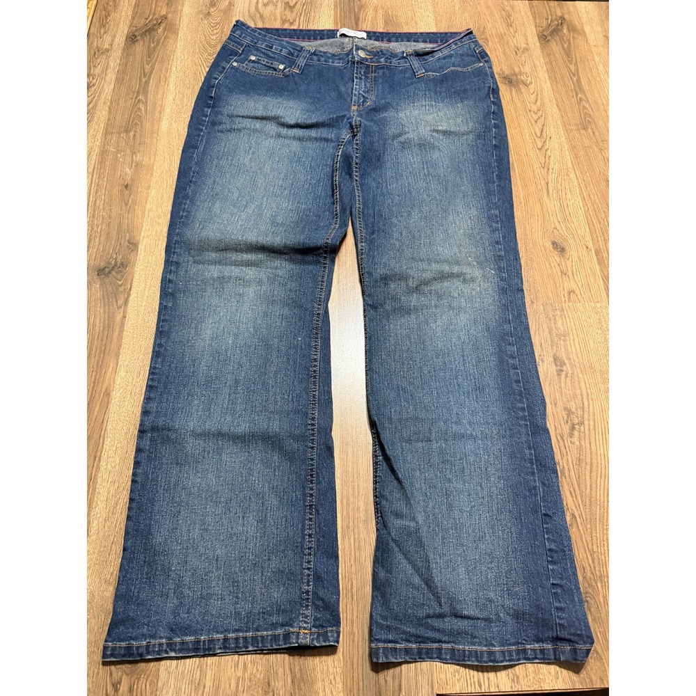Duck Head Jeans Co Womens Size 18 Blue Denim Wide Leg Low Rise Y2K Flare Jeans